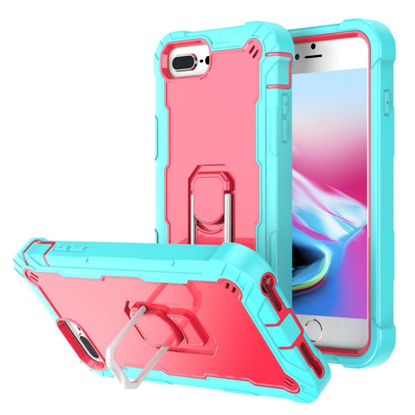PC + Rubber 3-layers Shockproof Protective Case with Rotating Holder, For iPhone 8 Plus / 7 Plus, For iPhone 11