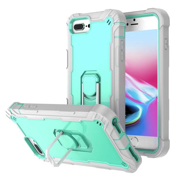 PC + Rubber 3-layers Shockproof Protective Case with Rotating Holder, For iPhone 8 Plus / 7 Plus, For iPhone 11