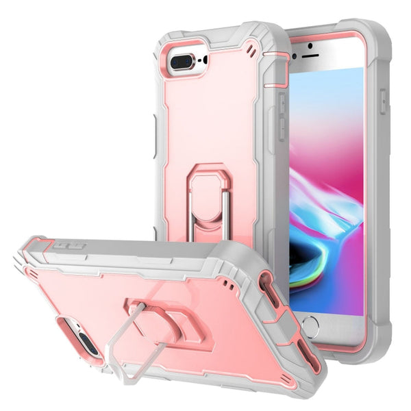 PC + Rubber 3-layers Shockproof Protective Case with Rotating Holder, For iPhone 8 Plus / 7 Plus, For iPhone 11