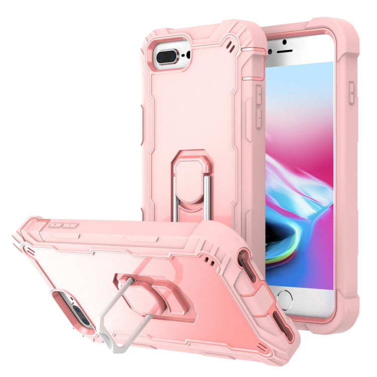 PC + Rubber 3-layers Shockproof Protective Case with Rotating Holder, For iPhone 8 Plus / 7 Plus, For iPhone 11
