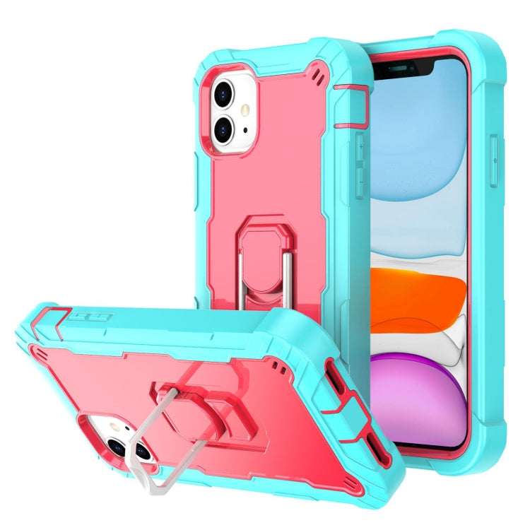 PC + Rubber 3-layers Shockproof Protective Case with Rotating Holder, For iPhone 8 Plus / 7 Plus, For iPhone 11