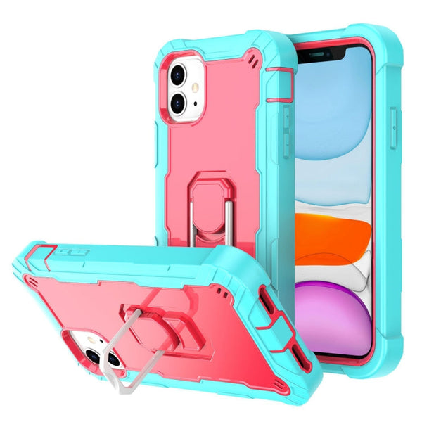 PC + Rubber 3-layers Shockproof Protective Case with Rotating Holder, For iPhone 8 Plus / 7 Plus, For iPhone 11