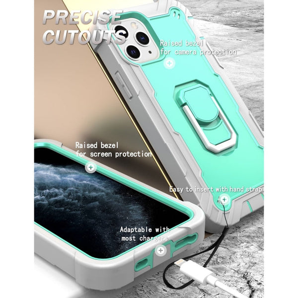 PC + Rubber 3-layers Shockproof Protective Case with Rotating Holder, For iPhone 11 Pro, For iPhone 11 Pro Max