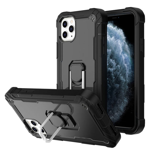 PC + Rubber 3-layers Shockproof Protective Case with Rotating Holder, For iPhone 11 Pro, For iPhone 11 Pro Max