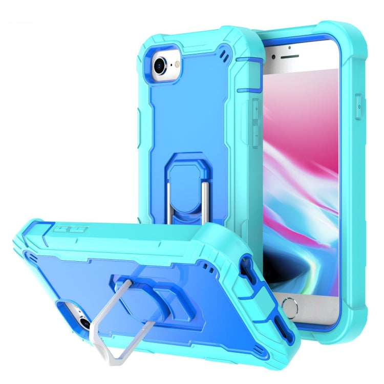 PC + Rubber 3-layers Shockproof Protective Case with Rotating Holder, For iPhone SE 2022 / SE 2020 / 8 / 7, For iPhone XS / X