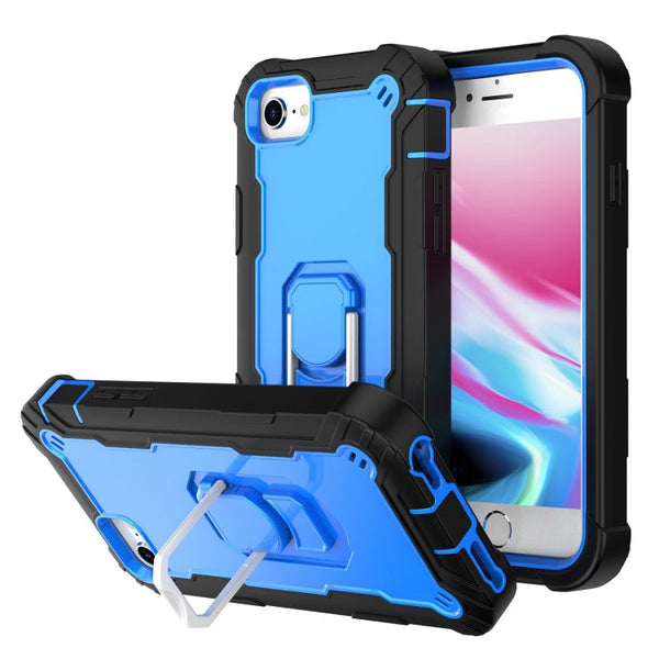 PC + Rubber 3-layers Shockproof Protective Case with Rotating Holder, For iPhone SE 2022 / SE 2020 / 8 / 7, For iPhone XS / X