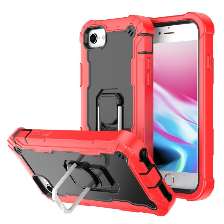PC + Rubber 3-layers Shockproof Protective Case with Rotating Holder, For iPhone SE 2022 / SE 2020 / 8 / 7, For iPhone XS / X