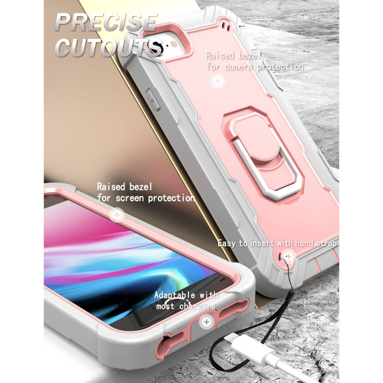 PC + Rubber 3-layers Shockproof Protective Case with Rotating Holder, For iPhone SE 2022 / SE 2020 / 8 / 7, For iPhone XS / X