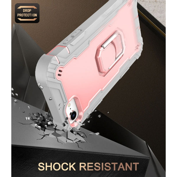 PC + Rubber 3-layers Shockproof Protective Case with Rotating Holder, For iPhone SE 2022 / SE 2020 / 8 / 7, For iPhone XS / X