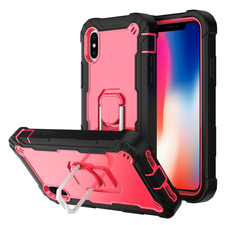 PC + Rubber 3-layers Shockproof Protective Case with Rotating Holder, For iPhone SE 2022 / SE 2020 / 8 / 7, For iPhone XS / X