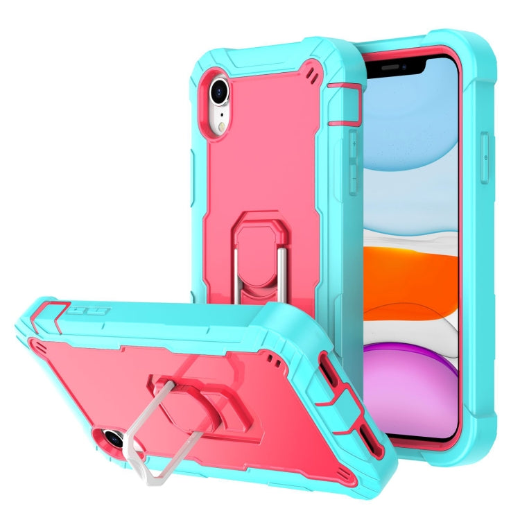 PC + Rubber 3-layers Shockproof Protective Case with Rotating Holder, For iPhone XR, For iPhone XS Max
