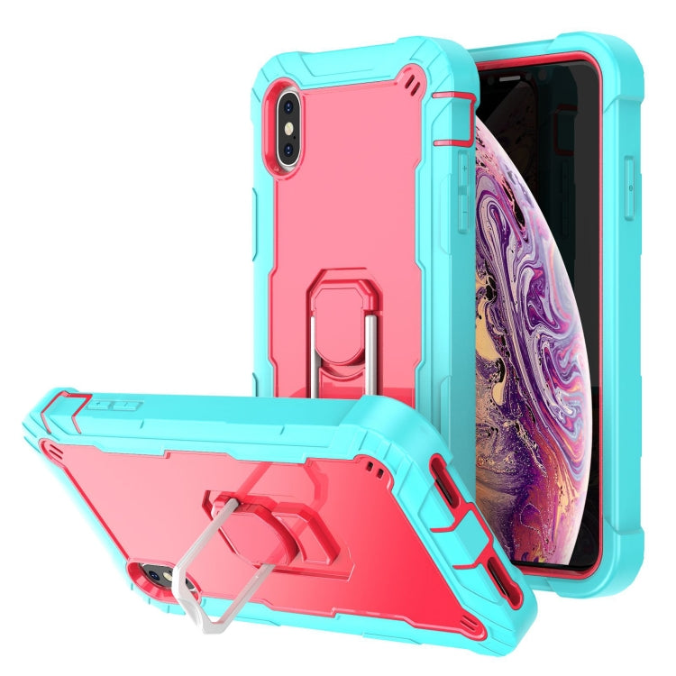 PC + Rubber 3-layers Shockproof Protective Case with Rotating Holder, For iPhone XR, For iPhone XS Max