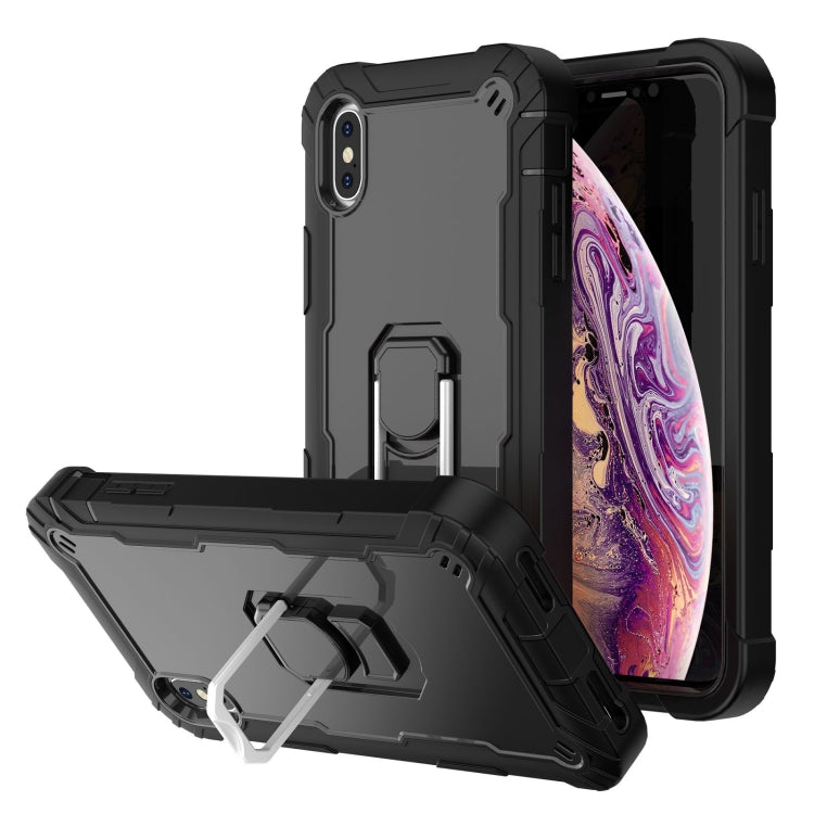 PC + Rubber 3-layers Shockproof Protective Case with Rotating Holder, For iPhone XR, For iPhone XS Max