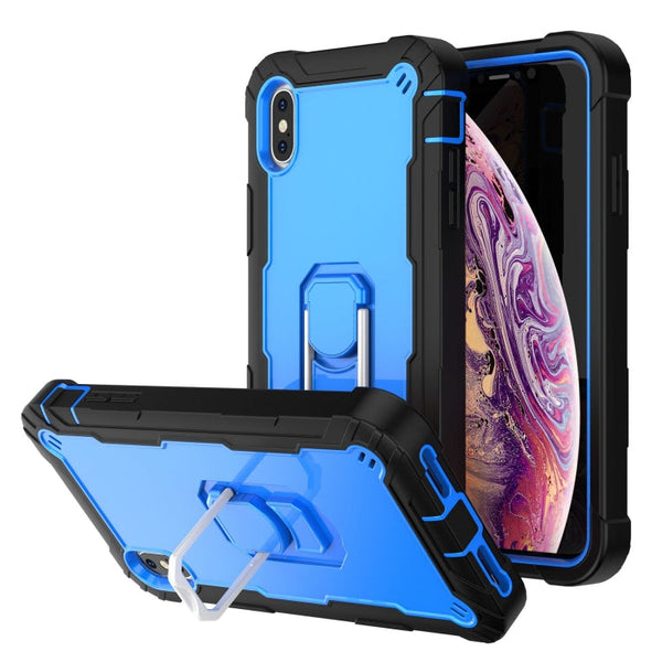 PC + Rubber 3-layers Shockproof Protective Case with Rotating Holder, For iPhone XR, For iPhone XS Max