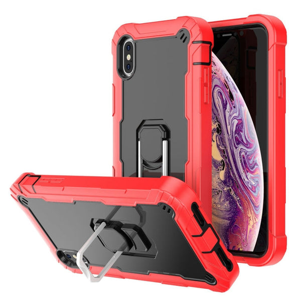 PC + Rubber 3-layers Shockproof Protective Case with Rotating Holder, For iPhone XR, For iPhone XS Max