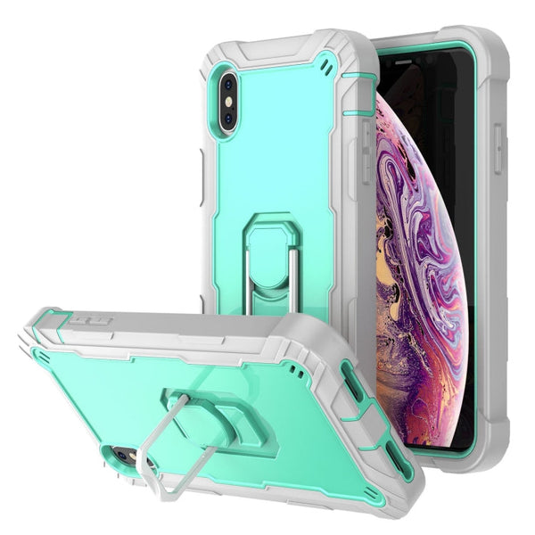 PC + Rubber 3-layers Shockproof Protective Case with Rotating Holder, For iPhone XR, For iPhone XS Max
