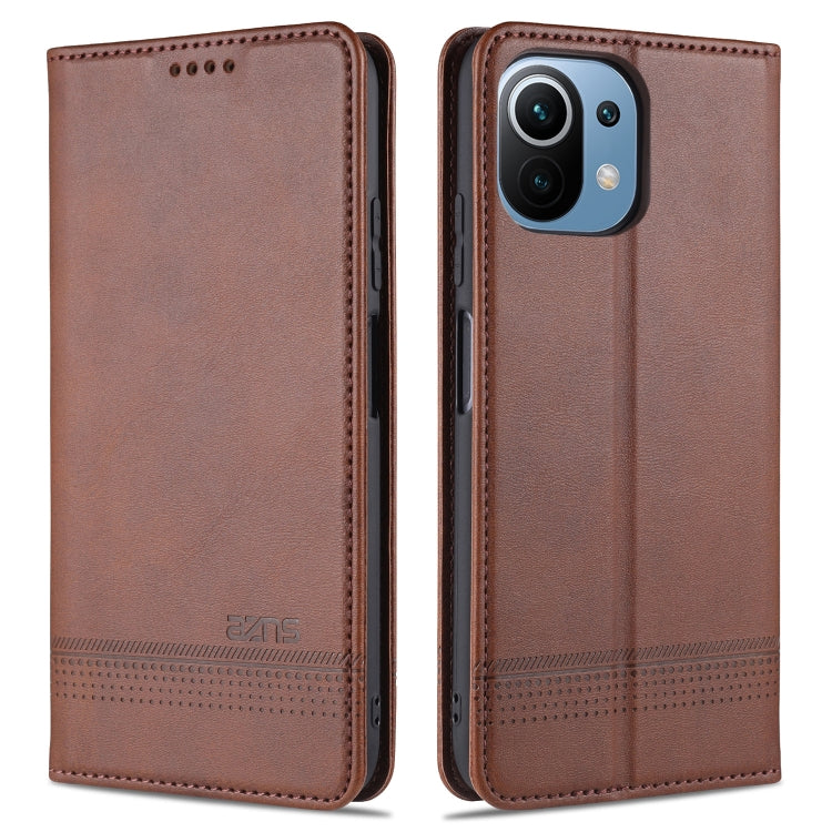 AZNS Magnetic Calf Texture Horizontal Flip Leather Case with Card Slots & Holder & Wallet, For OPPO A54 4G, For OPPO A94 5G, For OPPO A95 5G, For Xiaomi Mi 11 Lite