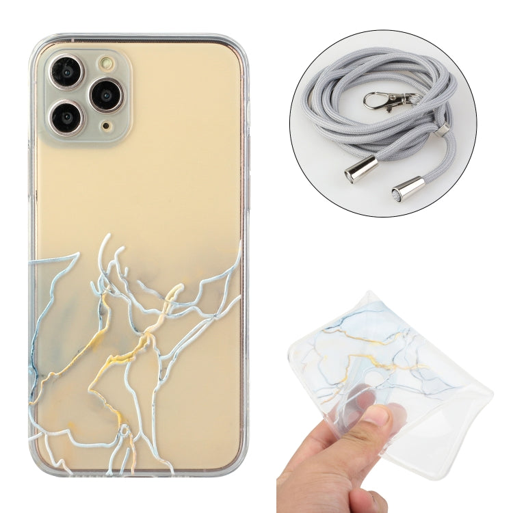 Hollow Marble Pattern TPU Shockproof Protective Case with Neck Strap Rope, For iPhone 11 Pro, For iPhone 11 Pro Max, For iPhone 12 mini, For iPhone 12 Pro