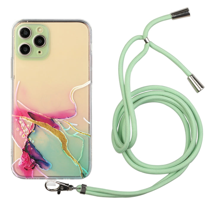 Hollow Marble Pattern TPU Shockproof Protective Case with Neck Strap Rope, For iPhone 11 Pro, For iPhone 11 Pro Max, For iPhone 12 mini, For iPhone 12 Pro