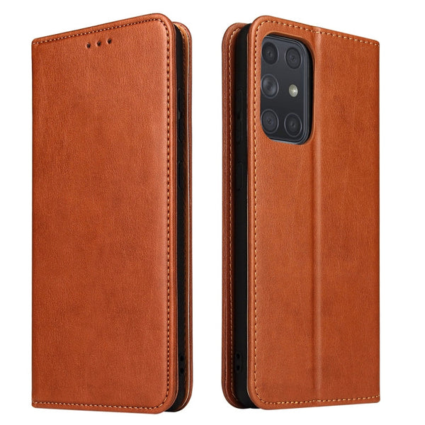 Fierre Shann PU Genuine Leather Texture Horizontal Flip Leather Case with Holder & Card Slots & Wallet, For Samsung Galaxy A32 5G, For Samsung Galaxy A72 5G, For Samsung Galaxy A52 5G