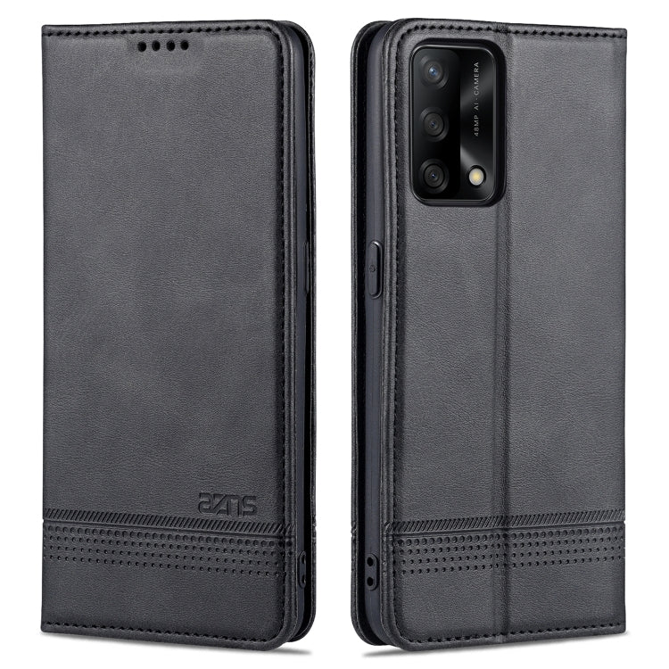 AZNS Magnetic Calf Texture Horizontal Flip Leather Case with Card Slots & Holder & Wallet, For OPPO A74 4G / F19
