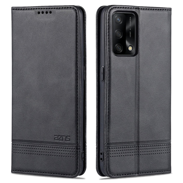 AZNS Magnetic Calf Texture Horizontal Flip Leather Case with Card Slots & Holder & Wallet, For OPPO A74 4G / F19