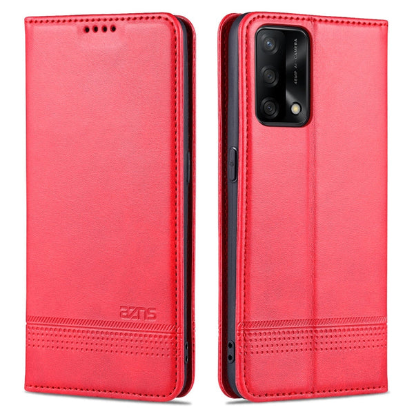 AZNS Magnetic Calf Texture Horizontal Flip Leather Case with Card Slots & Holder & Wallet, For OPPO A74 4G / F19