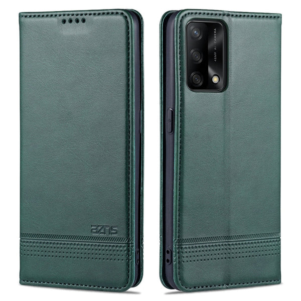 AZNS Magnetic Calf Texture Horizontal Flip Leather Case with Card Slots & Holder & Wallet, For OPPO A74 4G / F19