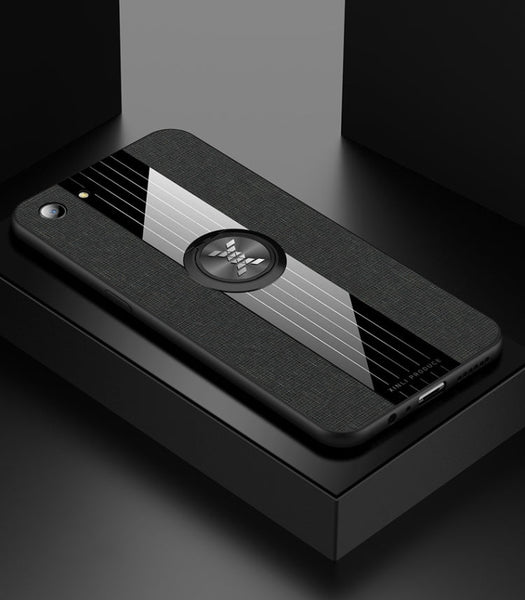 XINLI Stitching Cloth Textue Shockproof TPU Protective Case with Ring Holder