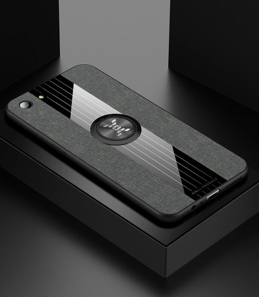 XINLI Stitching Cloth Textue Shockproof TPU Protective Case with Ring Holder