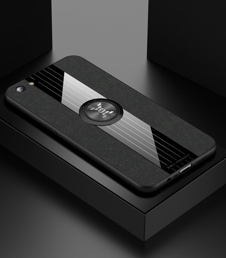 XINLI Stitching Cloth Textue Shockproof TPU Protective Case with Ring Holder