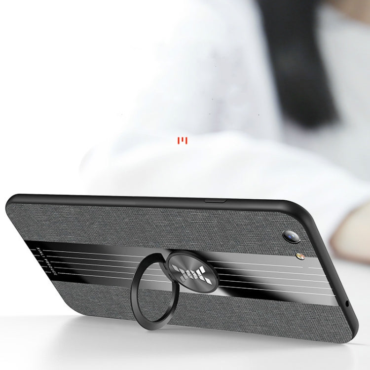 XINLI Stitching Cloth Textue Shockproof TPU Protective Case with Ring Holder