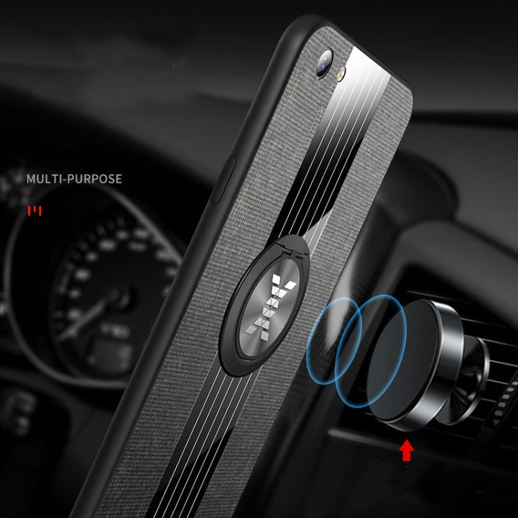 XINLI Stitching Cloth Textue Shockproof TPU Protective Case with Ring Holder