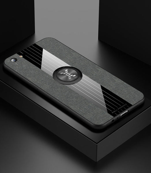 XINLI Stitching Cloth Textue Shockproof TPU Protective Case with Ring Holder