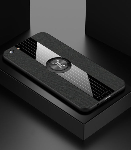 XINLI Stitching Cloth Textue Shockproof TPU Protective Case with Ring Holder