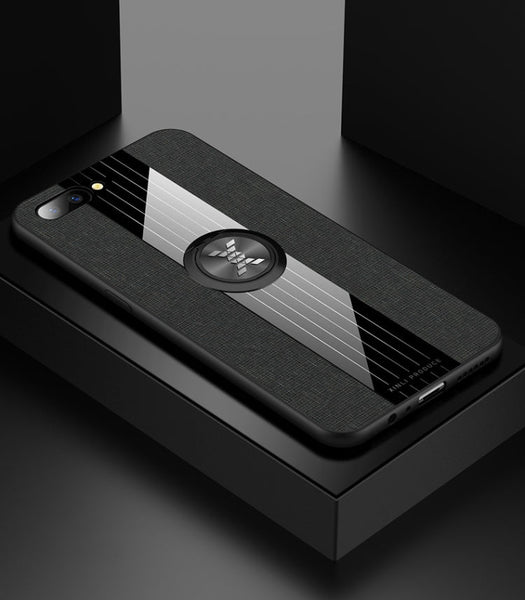 XINLI Stitching Cloth Textue Shockproof TPU Protective Case with Ring Holder