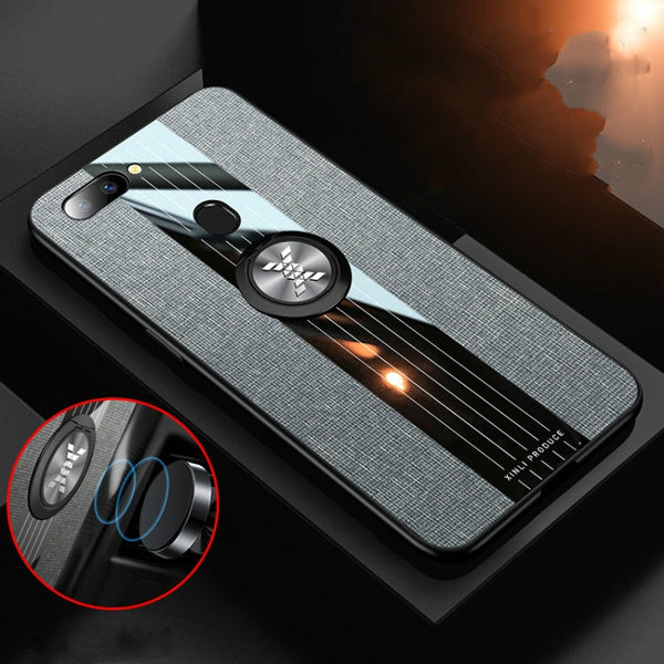 XINLI Stitching Cloth Textue Shockproof TPU Protective Case with Ring Holder