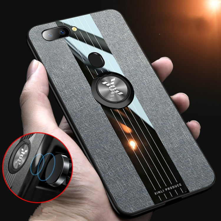 XINLI Stitching Cloth Textue Shockproof TPU Protective Case with Ring Holder