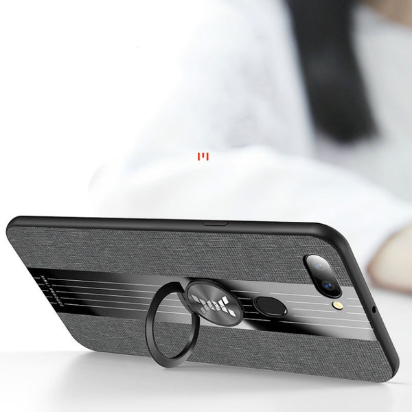 XINLI Stitching Cloth Textue Shockproof TPU Protective Case with Ring Holder