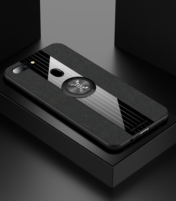 XINLI Stitching Cloth Textue Shockproof TPU Protective Case with Ring Holder