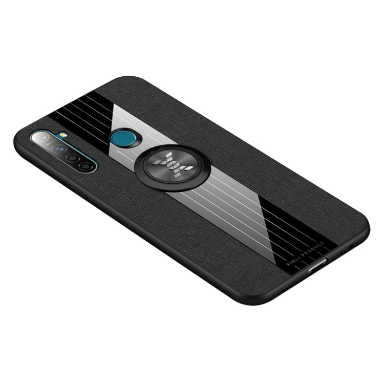 XINLI Stitching Cloth Textue Shockproof TPU Protective Case with Ring Holder