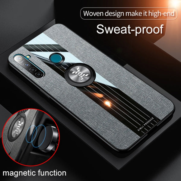 XINLI Stitching Cloth Textue Shockproof TPU Protective Case with Ring Holder