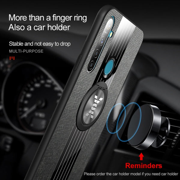 XINLI Stitching Cloth Textue Shockproof TPU Protective Case with Ring Holder