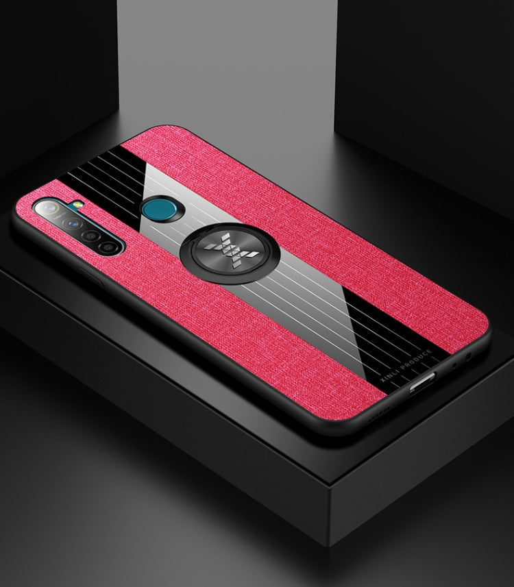 XINLI Stitching Cloth Textue Shockproof TPU Protective Case with Ring Holder