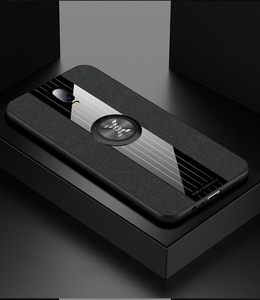 XINLI Stitching Cloth Textue Shockproof TPU Protective Case with Ring Holder