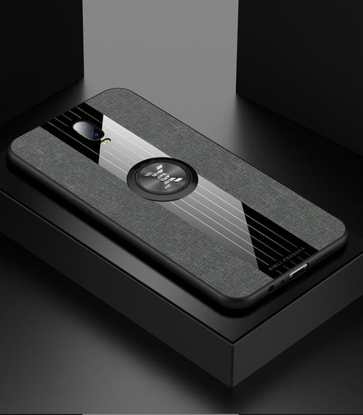 XINLI Stitching Cloth Textue Shockproof TPU Protective Case with Ring Holder