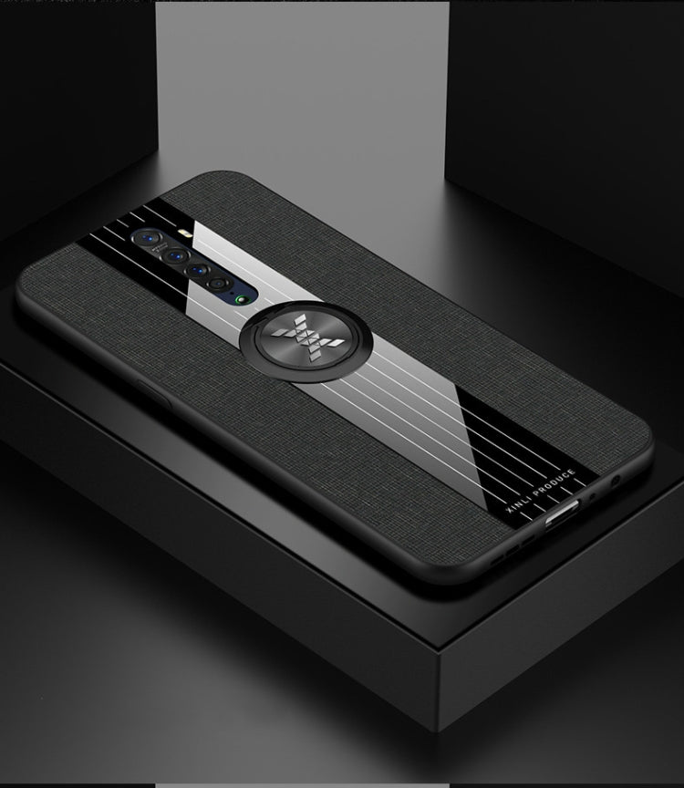 XINLI Stitching Cloth Textue Shockproof TPU Protective Case with Ring Holder