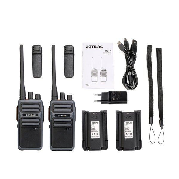1 Pair RETEVIS RB617 PMR446 16CHS License-free Two Way Radio Handheld Walkie Talkie, EU Plug