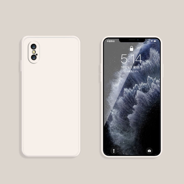 Solid Color Imitation Liquid Silicone Straight Edge Dropproof Full Coverage Protective Case, For iPhone X / XS, For iPhone XR