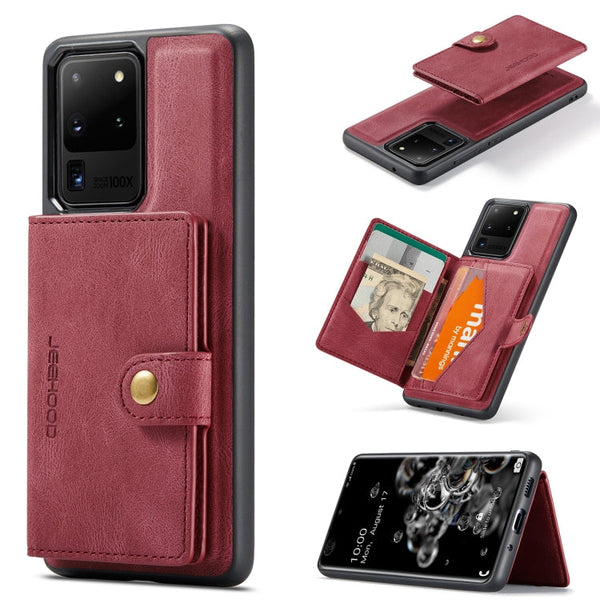 JEEHOOD Retro Magnetic Detachable Protective Case with Wallet & Card Slot & Holder, For Samsung Galaxy S20 Ultra 5G, For Samsung Galaxy Note20 Ultra, For Samsung Galaxy S21 FE